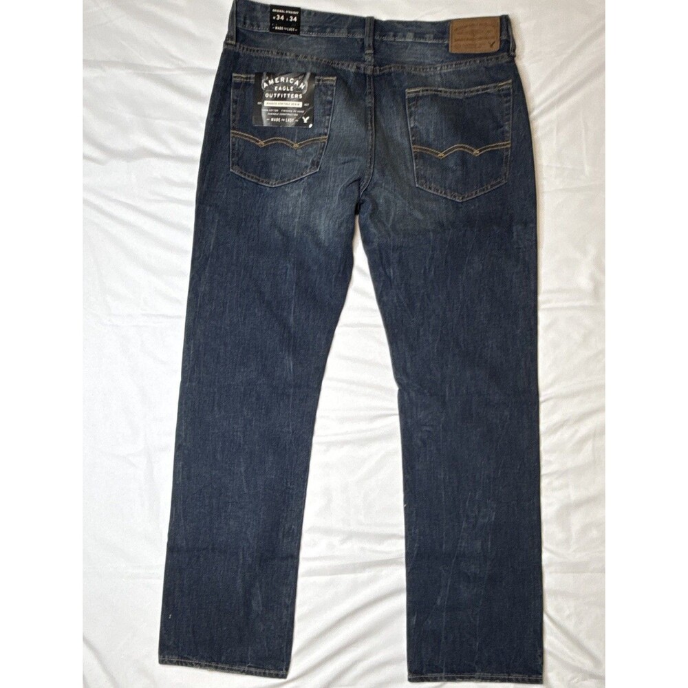American Eagle Outfitters Original Straight Heritage Jean Medium Wash 34x34 9/16 - Picture 7 of 9